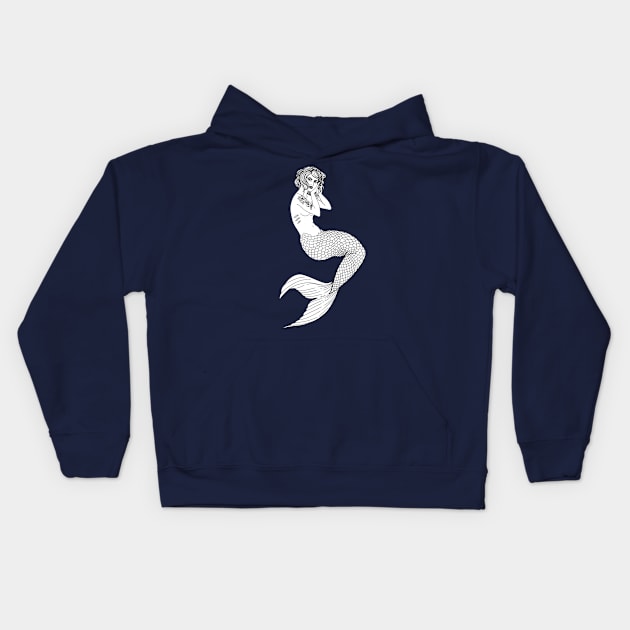 Traditional mermaid Kids Hoodie by AshleyNikkiB